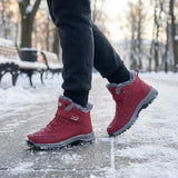 Montya™ | Plush-lined hook-and-loop lace-up ankle snow boots