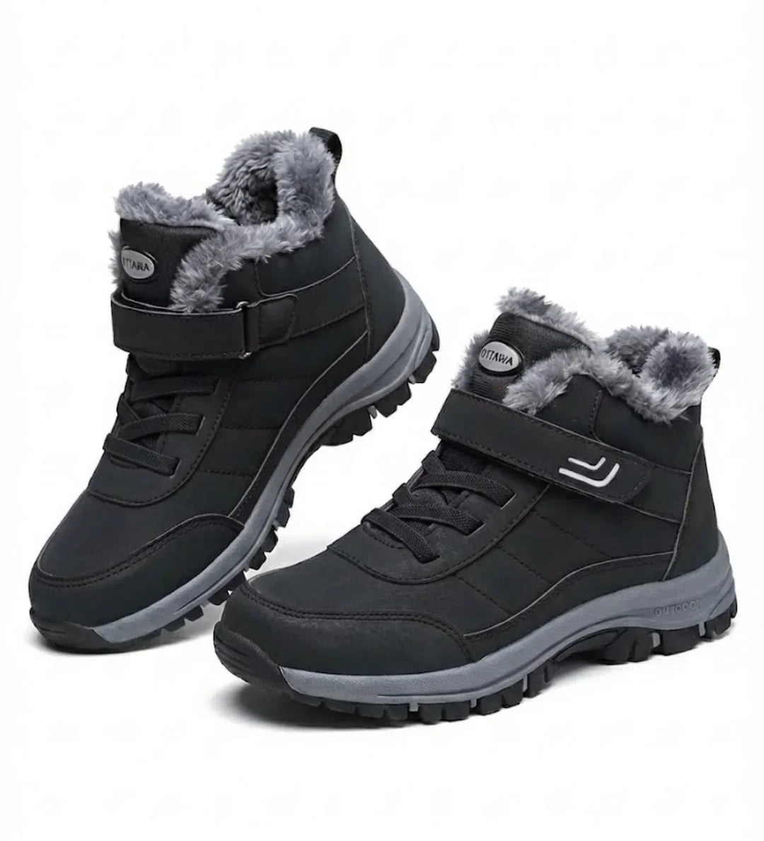 Montya™ | Plush-lined hook-and-loop lace-up ankle snow boots
