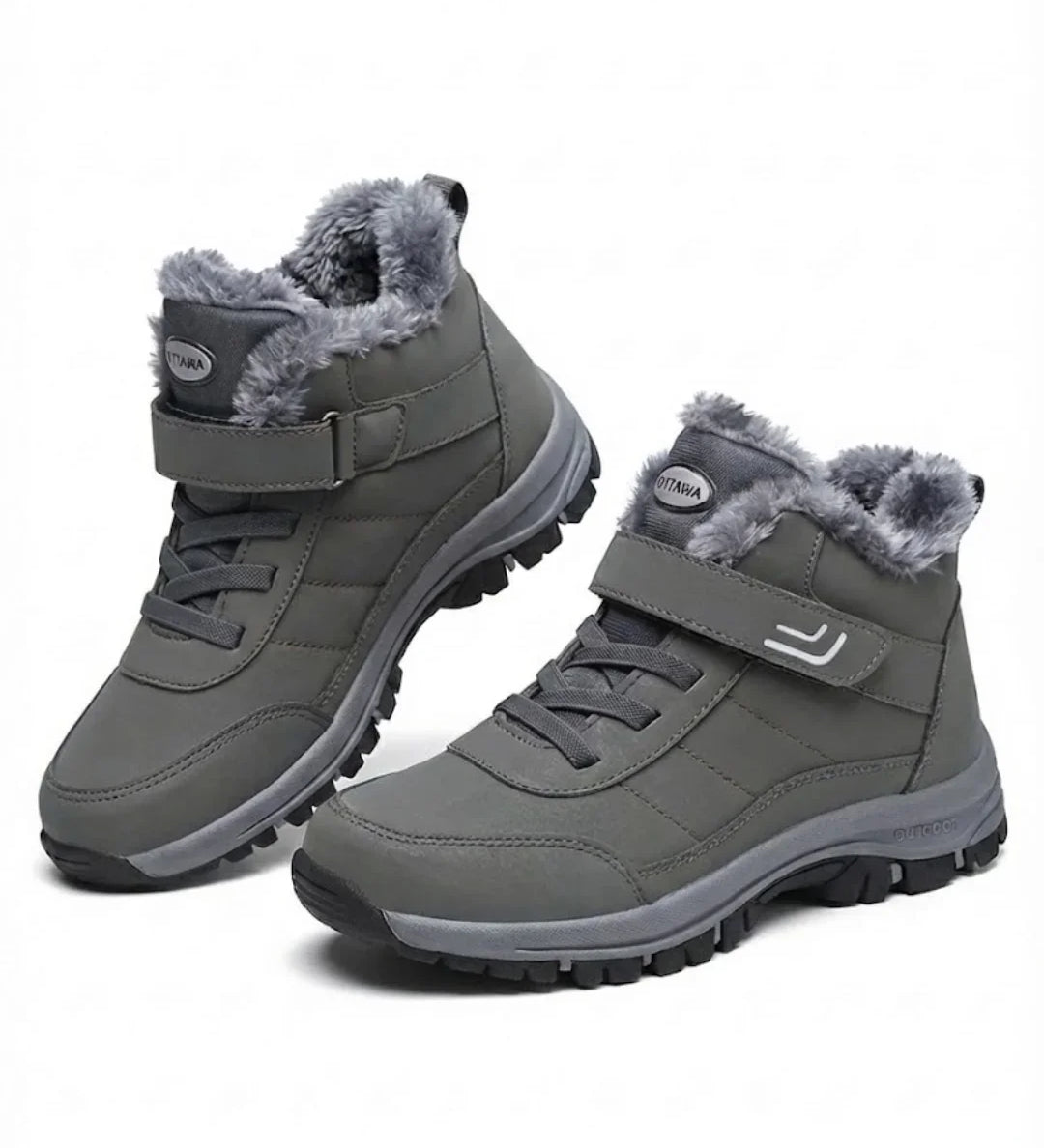 Montya™ | Plush-lined hook-and-loop lace-up ankle snow boots