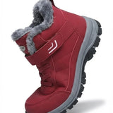 Montya™ | Plush-lined hook-and-loop lace-up ankle snow boots