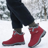 Montya™ | Plush-lined hook-and-loop lace-up ankle snow boots