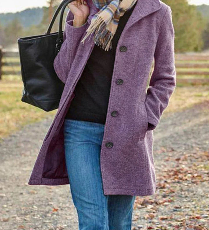 Aline™ | Long Casual Wool Coat