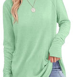 Filippa™ | Curved-Hem Raglan Long-Sleeve Top