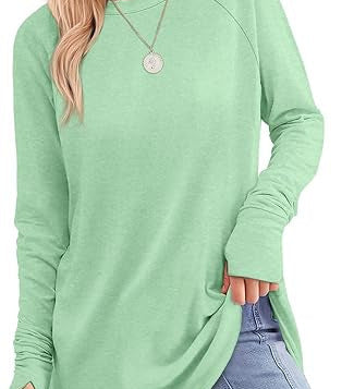 Filippa™ | Curved-Hem Raglan Long-Sleeve Top
