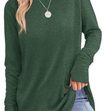 Filippa™ | Curved-Hem Raglan Long-Sleeve Top
