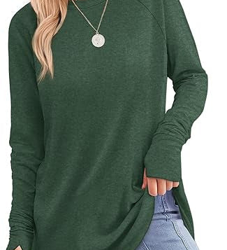 Filippa™ | Curved-Hem Raglan Long-Sleeve Top