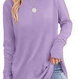 Filippa™ | Curved-Hem Raglan Long-Sleeve Top
