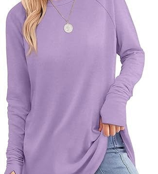 Filippa™ | Curved-Hem Raglan Long-Sleeve Top