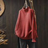 Jadya™ | Textured Wool High Collar Pullover