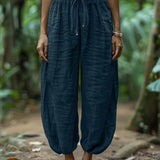 Boho Drawstring Waist Harem Pants