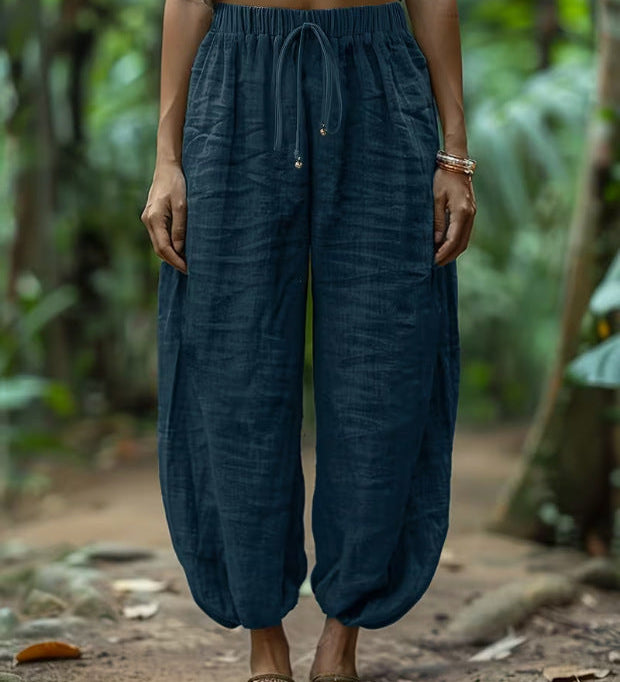Boho Drawstring Waist Harem Pants