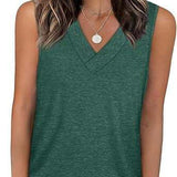V-Neck Casual Sleeveless Tank Top
