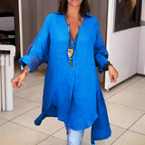 Oversized Boho Linen Longline Shirt
