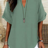V-Neck Casual Loose-Fit Chiffon Blouse