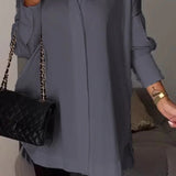 Oversized Elegant Long-Sleeve Button-Down Shirt