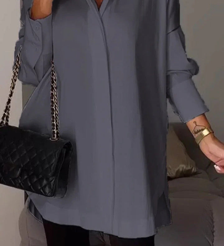 Oversized Elegant Long-Sleeve Button-Down Shirt