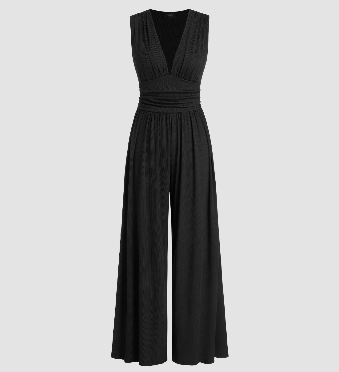 V-Neck Elegant Wide-Leg Jumpsuit