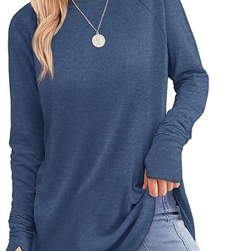 Filippa™ | Curved-Hem Raglan Long-Sleeve Top