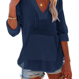 Casual V-Neck Hooded T-Shirt