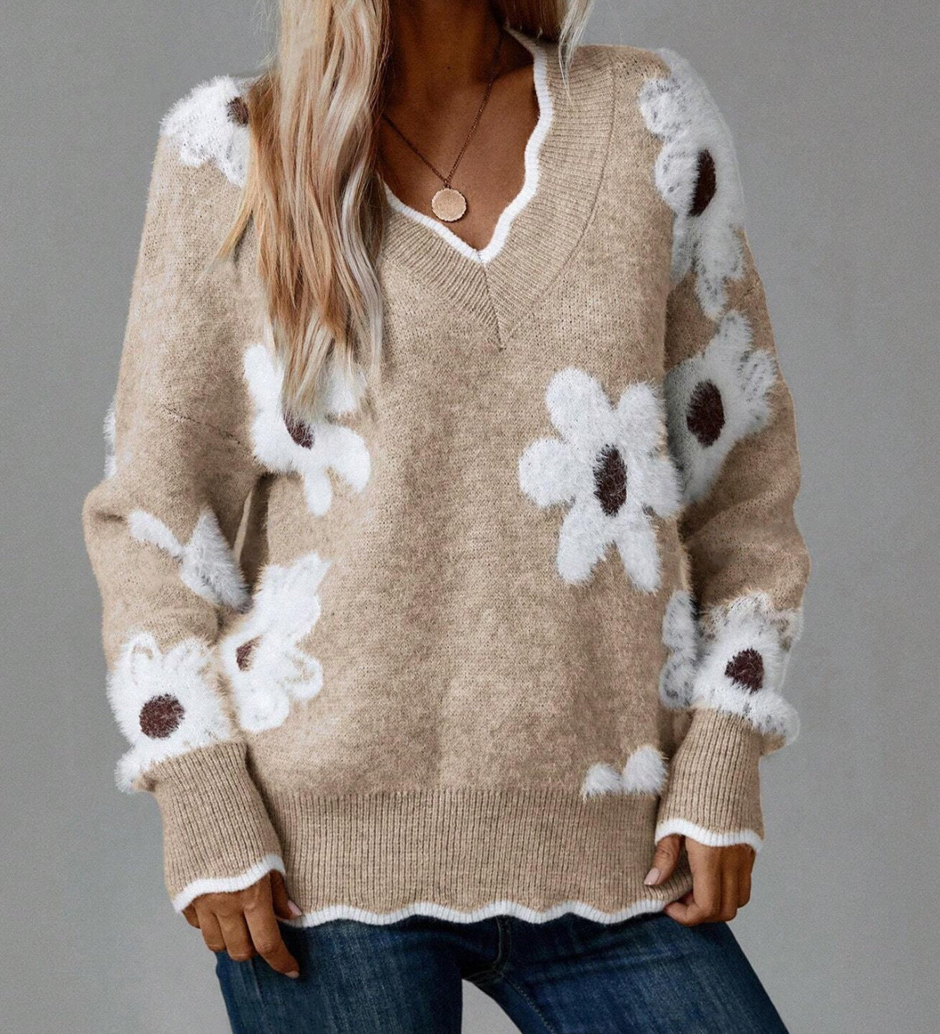Lydia™ | Elegant Knit Sweater with Lace