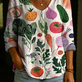 Wildflower Print Boho Button Blouse