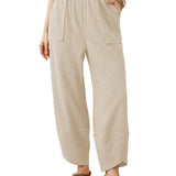 Casual Loose-Fit Elastic Waist Lantern Pants