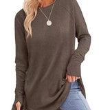 Filippa™ | Curved-Hem Raglan Long-Sleeve Top