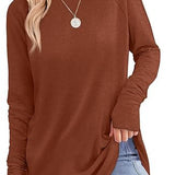 Filippa™ | Curved-Hem Raglan Long-Sleeve Top
