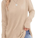 Filippa™ | Curved-Hem Raglan Long-Sleeve Top