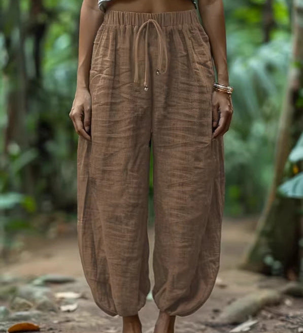 Boho Drawstring Waist Harem Pants