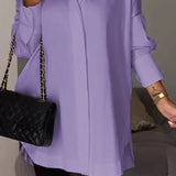 Oversized Elegant Long-Sleeve Button-Down Shirt