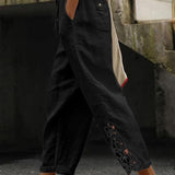 Casual Lace-Hollow Drawstring Pants