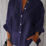 Button-Down Casual Linen Oversized Shirt