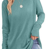 Filippa™ | Curved-Hem Raglan Long-Sleeve Top