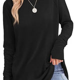 Filippa™ | Curved-Hem Raglan Long-Sleeve Top