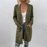 Kiana™ | Cable-Knit Buttoned Mid-Length Cardigan