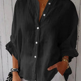 Button-Down Casual Linen Oversized Shirt
