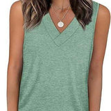 V-Neck Casual Sleeveless Tank Top