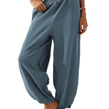 Casual Loose-Fit Elastic Waist Lantern Pants