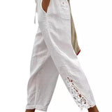 Casual Lace-Hollow Drawstring Pants