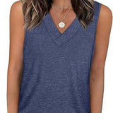 V-Neck Casual Sleeveless Tank Top
