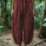 Boho Drawstring Waist Harem Pants