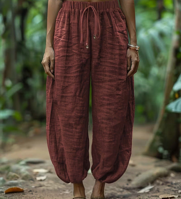 Boho Drawstring Waist Harem Pants