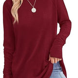 Filippa™ | Curved-Hem Raglan Long-Sleeve Top