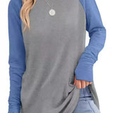 Filippa™ | Curved-Hem Raglan Long-Sleeve Top