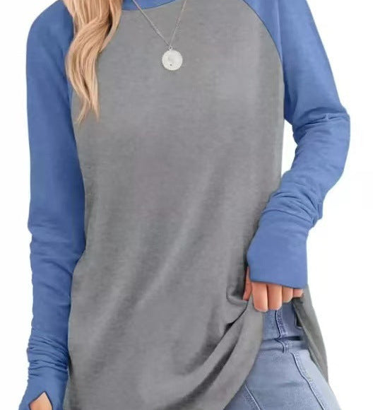 Filippa™ | Curved-Hem Raglan Long-Sleeve Top