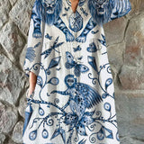 Elegant Floral Loose Button Dress
