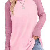 Filippa™ | Curved-Hem Raglan Long-Sleeve Top