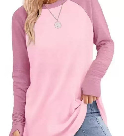 Filippa™ | Curved-Hem Raglan Long-Sleeve Top