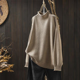 Jadya™ | Textured Wool High Collar Pullover